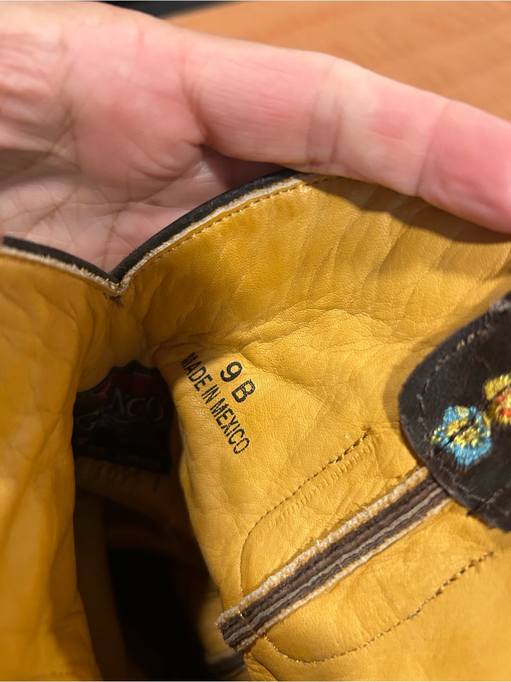 Old Gringo Black Leather Embroidered Western Boots with Yellow Accents - Picture 4 of 4